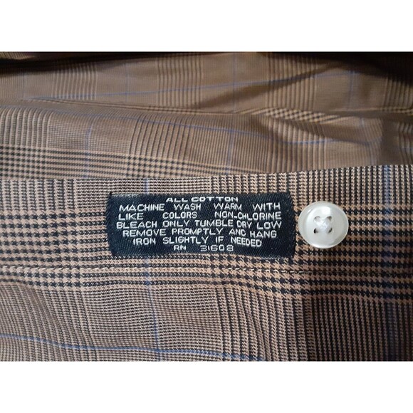 Jos A Bank Traveler's Collection Men's Brown Dress Shirt Size M 100% Cotton - Picture 12 of 13